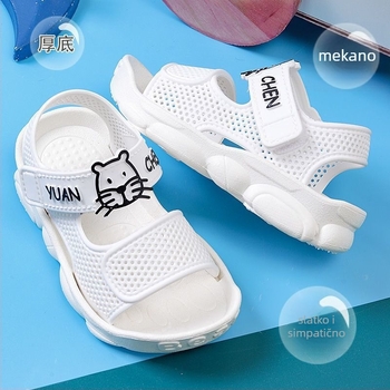 Dječje sportske sandale s Velcro zatvaranjem, PVC gornji dio i potplat, uzrast 1–6 godina, karikatura uzorak