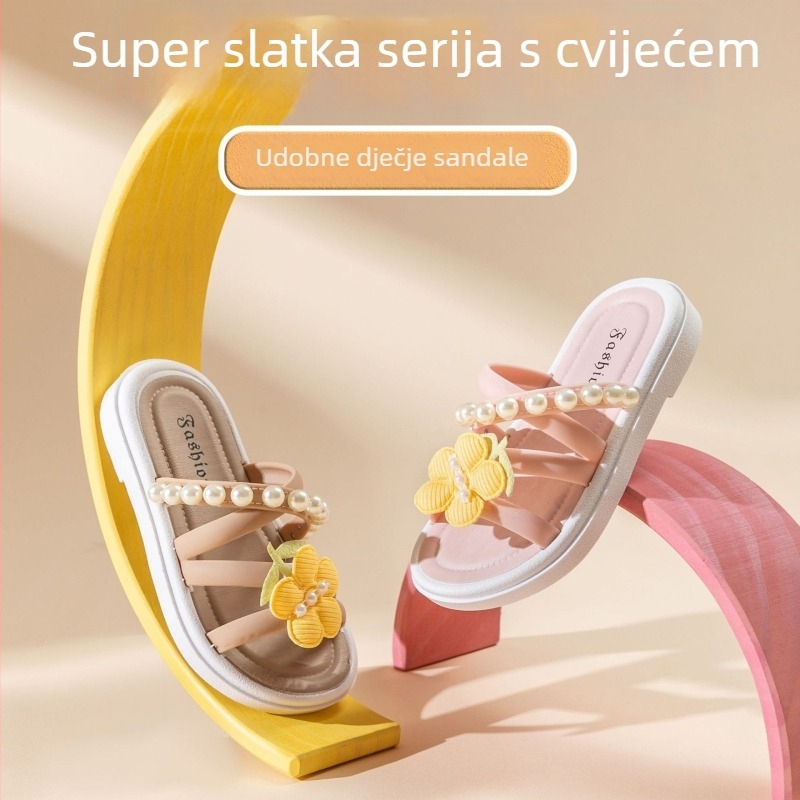 Dječje ljetne sandale za djevojčice, slatka princes stil, mekani đon, jednobojne