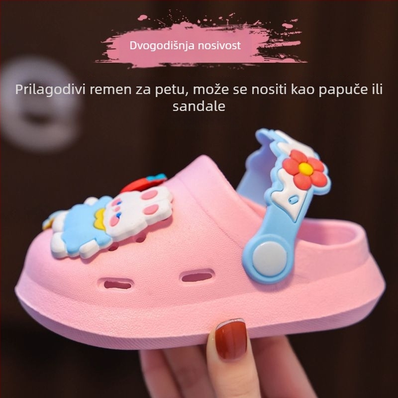 Dječje sandale u Crocs stilu, prozračni gornji dio PVC, zatvoren prst, za djevojčice 1–6 godina, unutarnja/vanjska upotreba