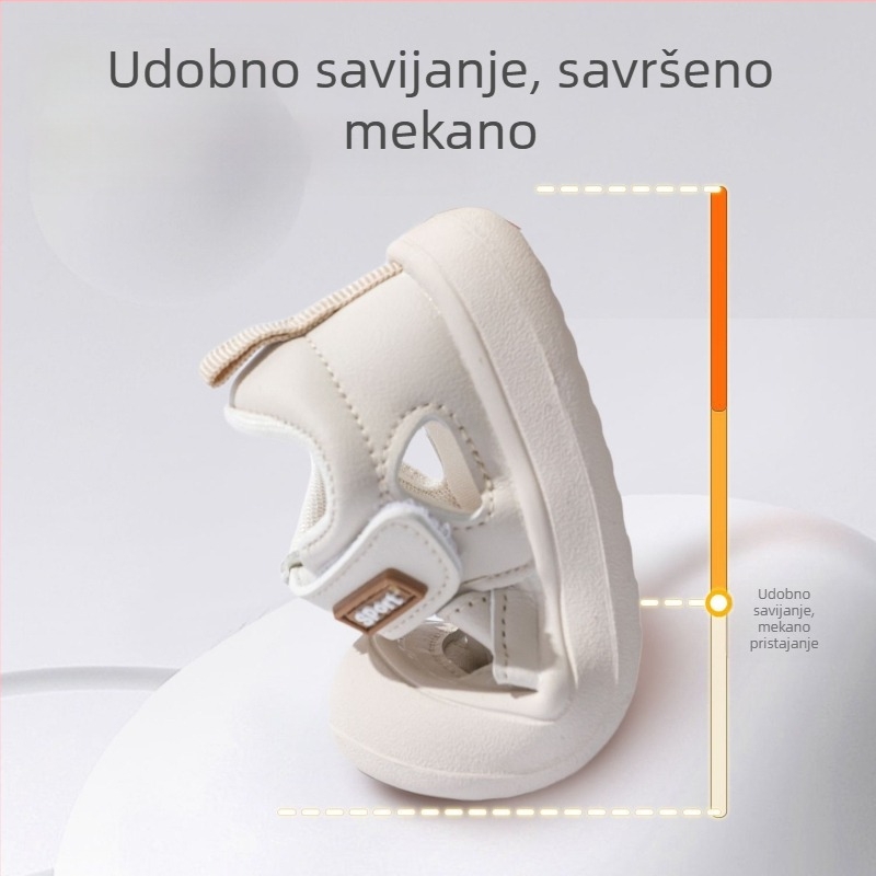 Ljetne dječje sandale s mekanom sole, prozračne, unisex za dob 12–36 mjeseci, zaštita prstiju