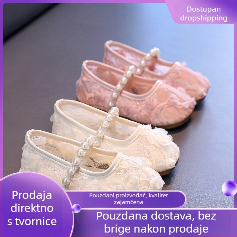 Dječje casual sandale za djevojčice s Velcro kopčom, PU gornji dio, gumeni potplat, niski profil, ljeto 2025