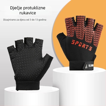 Dječje vanjske sportske rukavice – protuklizne, prozračne, otporne na habanje, poliester, rukavice s pola prsta, za dob 4–12 godina, ljeto i jesen