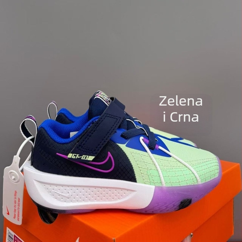 Dječje košarkaške tenisice GTcut3, niski profil, Velcro kopča, prozračni gornji dio od mreže, protuklizna gumena tabanica