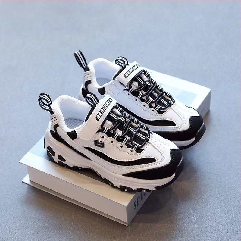 Dječje tenisice u stilu daddy shoes – gornji dio koža + mrežica, EVA potplat s protukliznim uzorkom, prednje vezivanje, prozračne, proljeće-jesen, dob 4-16