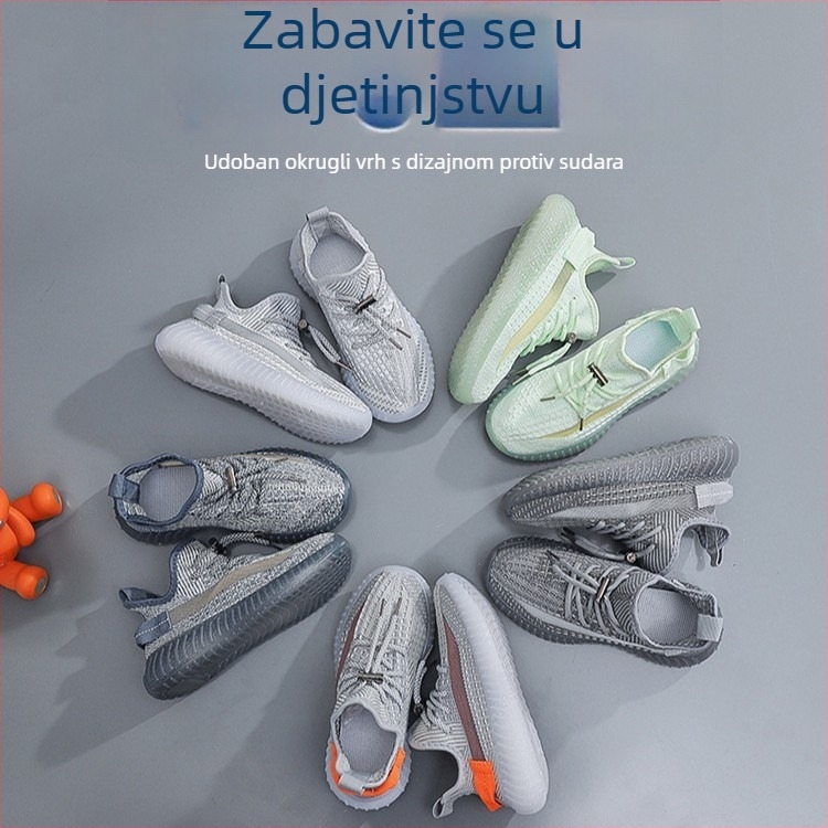 Dječje tenisice s prozračnim mrežastim gornjim dijelom i prozirnim potplatom, bijele, unisex sportske tenisice