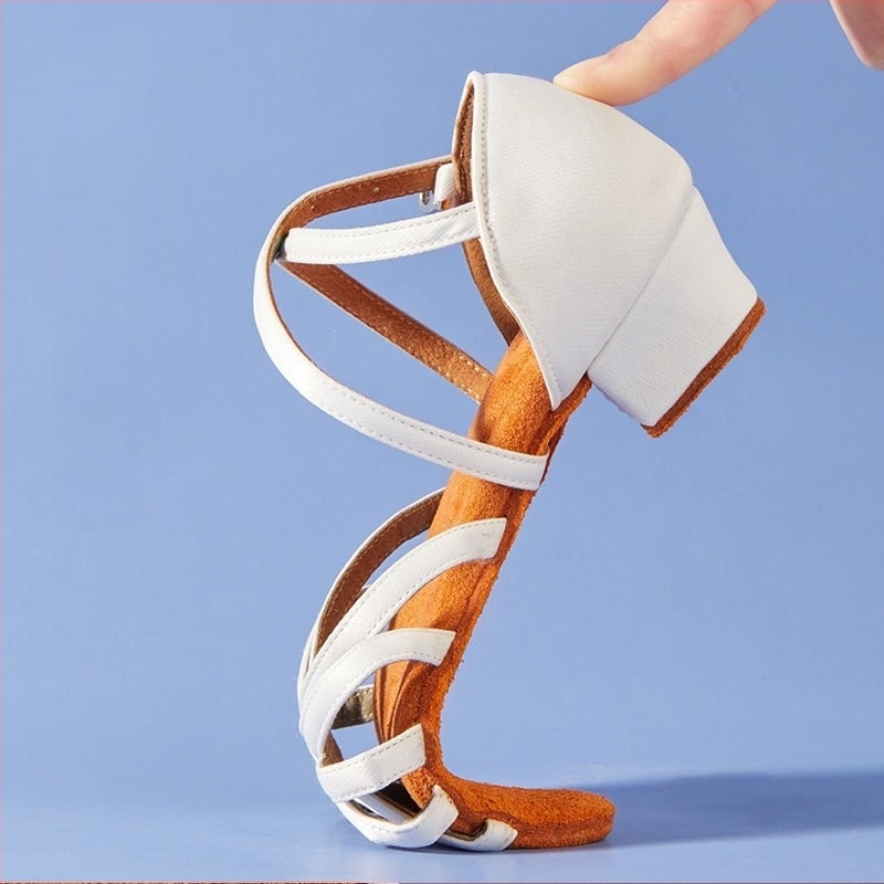 Latino plesne cipele za djecu, mekana potplata od jelene kože, gornji dio od sintetičke kože i svile, prozračne, lagane, apsorpcija udaraca, za balet, moderni ples i latino ples