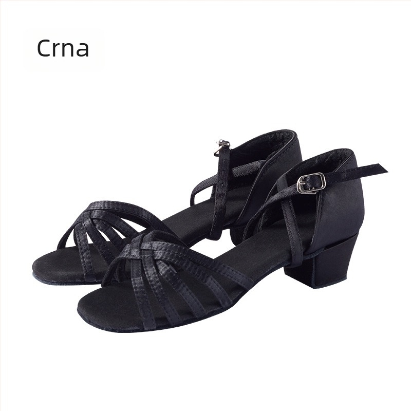 Latino plesne cipele za djecu, mekana potplata od jelene kože, gornji dio od sintetičke kože i svile, prozračne, lagane, apsorpcija udaraca, za balet, moderni ples i latino ples