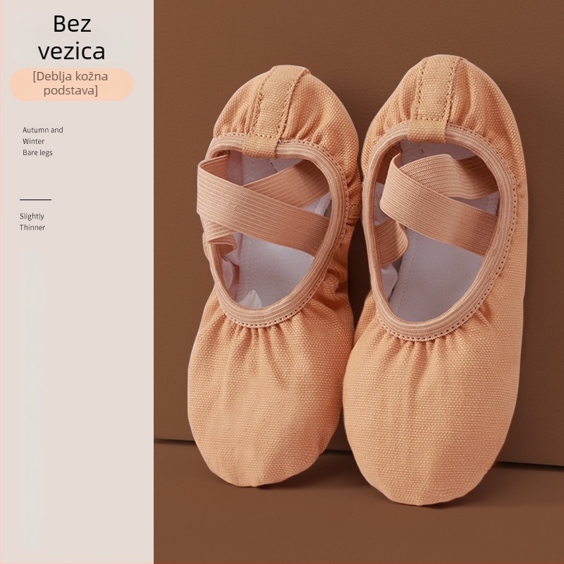 Dječje baletanke za djevojčice, kožna potplata, pamuk gornji dio, protuklizne, s dezodorizacijom i otpornošću na habanje
