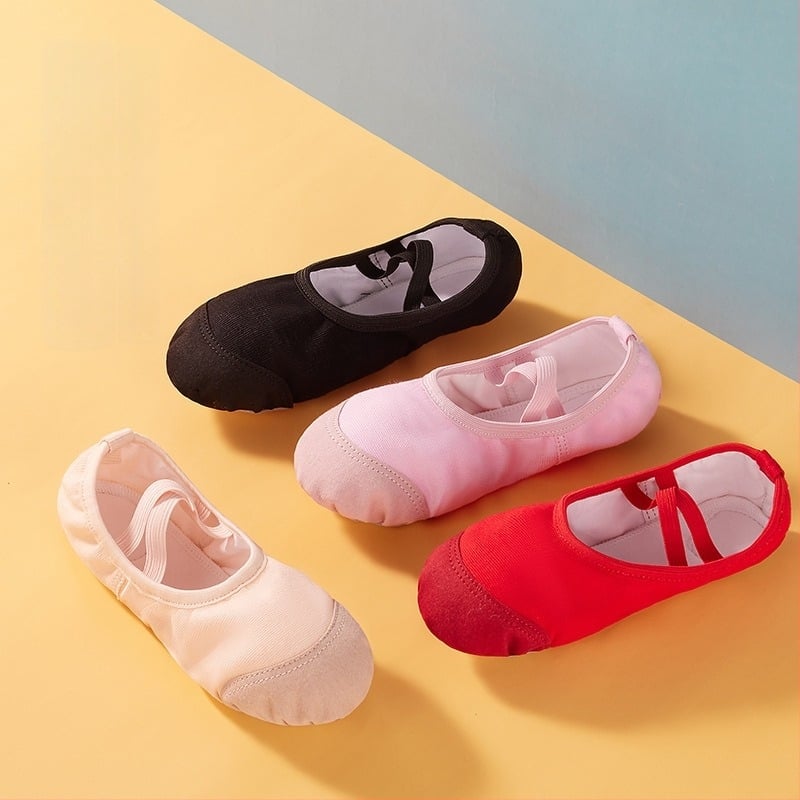 Dječje plesne cipele, gornji dio od platna, potplat od teleće kože, prozračne i lagane, za balet