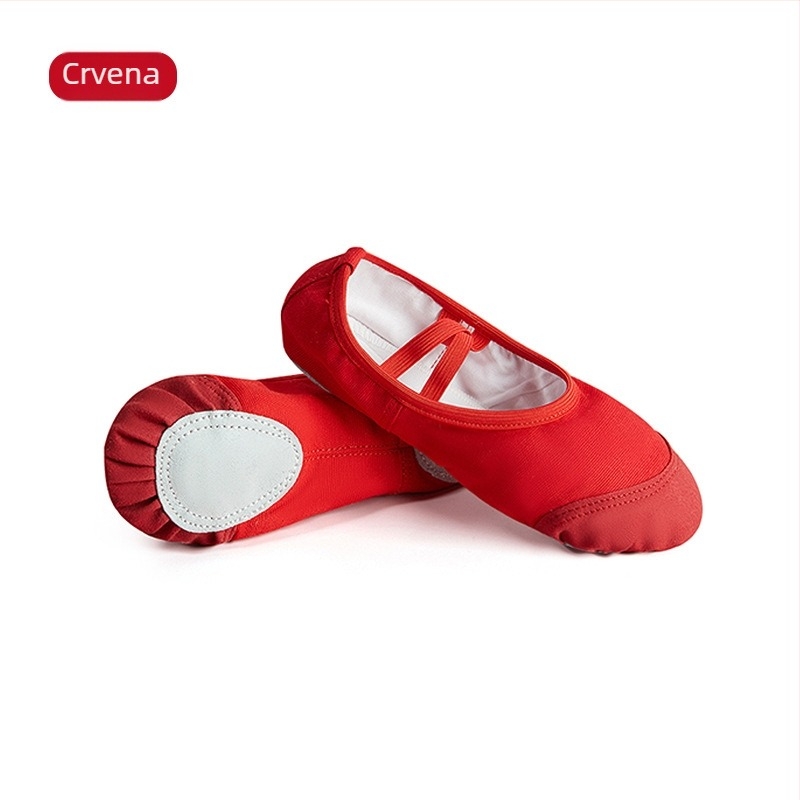 Dječje plesne cipele, gornji dio od platna, potplat od teleće kože, prozračne i lagane, za balet