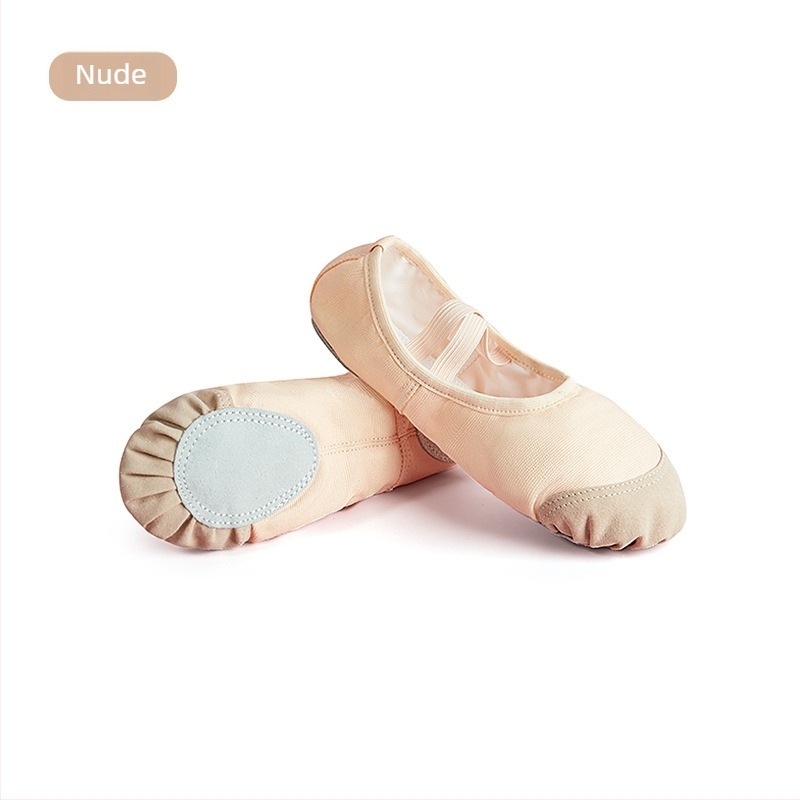 Dječje plesne cipele, gornji dio od platna, potplat od teleće kože, prozračne i lagane, za balet