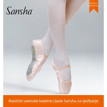 Baletanke za djevojčice – svilenkasti gornji dio, potplat od dvostruko složene kože krave, prozračne, lagane, za balet i kineski ples