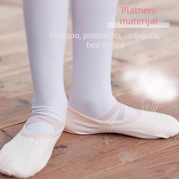Baletanke s mekom potplatom za žene i djevojčice, platneni gornji dio, cipele za balet za vježbanje bez kožnog vrha