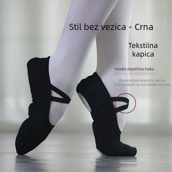 Dječje plesne cipele za balet, moderne i latino ples — unisex, mekana potplata, prozračne i lagane (gornji materijal: platno i pamuk; potplat: pamuk i platno; debljina: srednja)