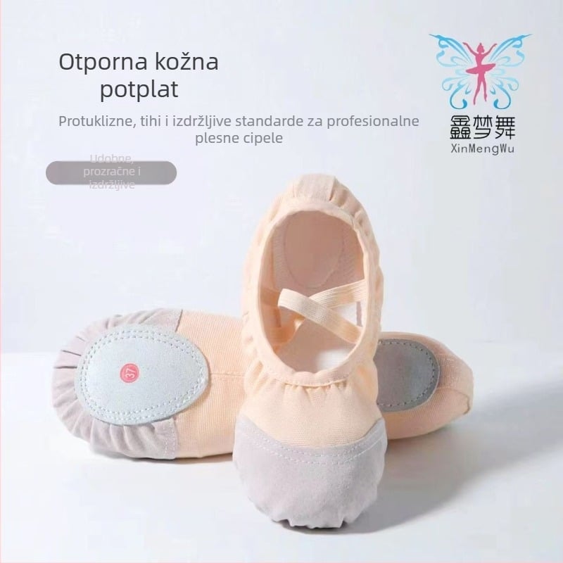 Dječje plesne cipele za balet, moderne i latino ples — unisex, mekana potplata, prozračne i lagane (gornji materijal: platno i pamuk; potplat: pamuk i platno; debljina: srednja)