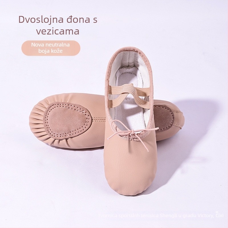 Djeca unisex plesne cipele za balet i moderni ples – gornji dio od PU kože, kožna potplata, prozračan, lagane, otporne na habanje