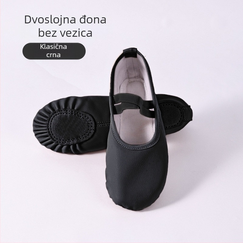 Djeca unisex plesne cipele za balet i moderni ples – gornji dio od PU kože, kožna potplata, prozračan, lagane, otporne na habanje