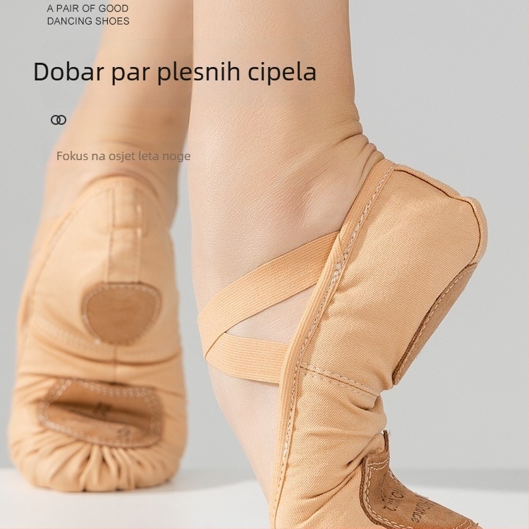 Unisex baletanke s mekanom potplatom za kineski klasični ples – baletna praksa za djecu i odrasle (Potplat: MD; Upotreba: Baletna praksa)
