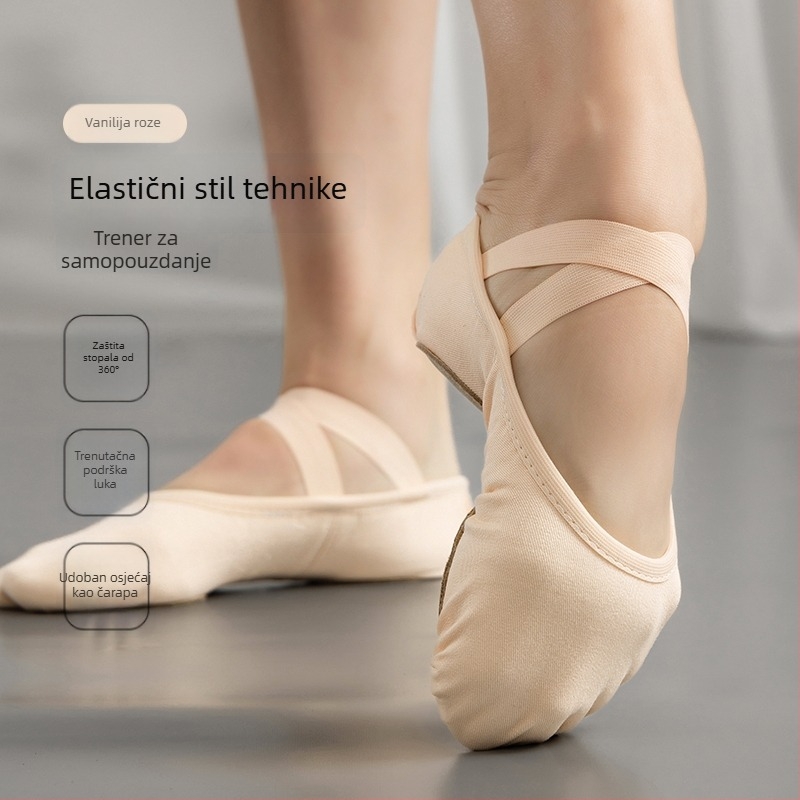 Unisex baletanke s mekanom potplatom za kineski klasični ples – baletna praksa za djecu i odrasle (Potplat: MD; Upotreba: Baletna praksa)