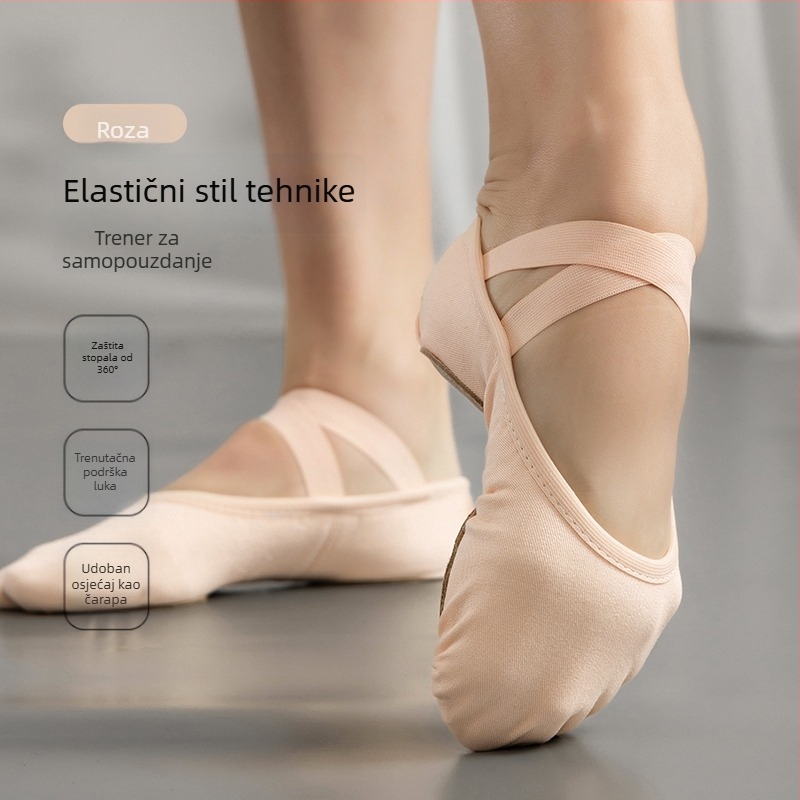 Unisex baletanke s mekanom potplatom za kineski klasični ples – baletna praksa za djecu i odrasle (Potplat: MD; Upotreba: Baletna praksa)