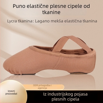 Unisex plesne cipele za balet i moderni ples, kožna potplata, prozračne i lagane, gornji dio od Lycra elastičnog materijala