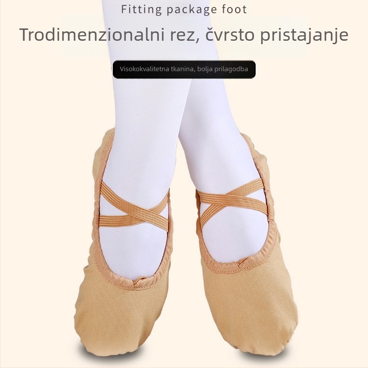 Joga cipele – platnene gornji dio, potplat od teleće kože, prozračne, lagane, otporne na habanje, za balet, moderni ples i latino ples