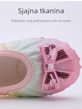 Aizoi dječje baletanke za djevojčice, kožna potplata, srednje debljine
