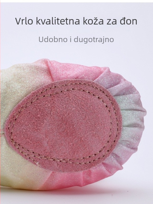 Aizoi dječje baletanke za djevojčice, kožna potplata, srednje debljine