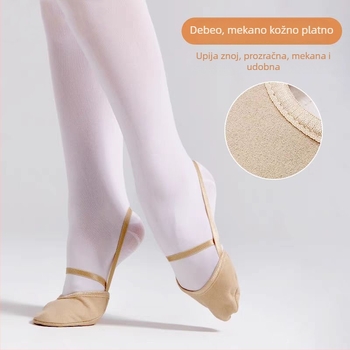 Dječje plesne cipele – gornji dio od platna, potplat od kože, lagane i prozračne, balet i moderni ples