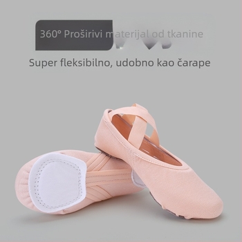 Plesne cipele s gornjom od Lycra elasticke tkanine, kožna potplata; balet i moderni ples; za žene, odrasle; ravnoteža, lakoća, otpornost na trošenje.