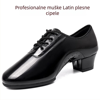 Latino plesne cipele za odrasle - gornji dio od sintetičke kože, đon od debelog kožnog potplata, niski pet 1-3 cm, okrugli nos, unisex