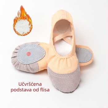 Plesne patike za odrasle, unisex; debelo podstavljene zimsko-jesenske; gornji dio od platna, potplat od kože; protuklizne, otporne na habanje, lagane; za balet, moderni ples i latinski ples