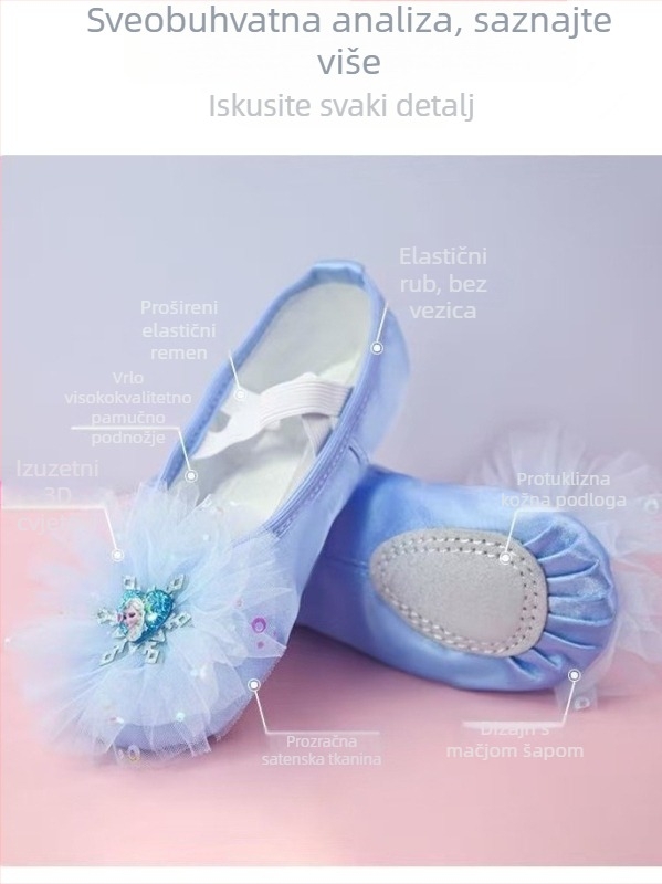 Dječje baletanke s debelim potplatom PU, gornji dio sintetička koža i najlon s kožom, prozračne, lagane, otporne na habanje, apsorpcija udaraca, s motivom mačjih šapa