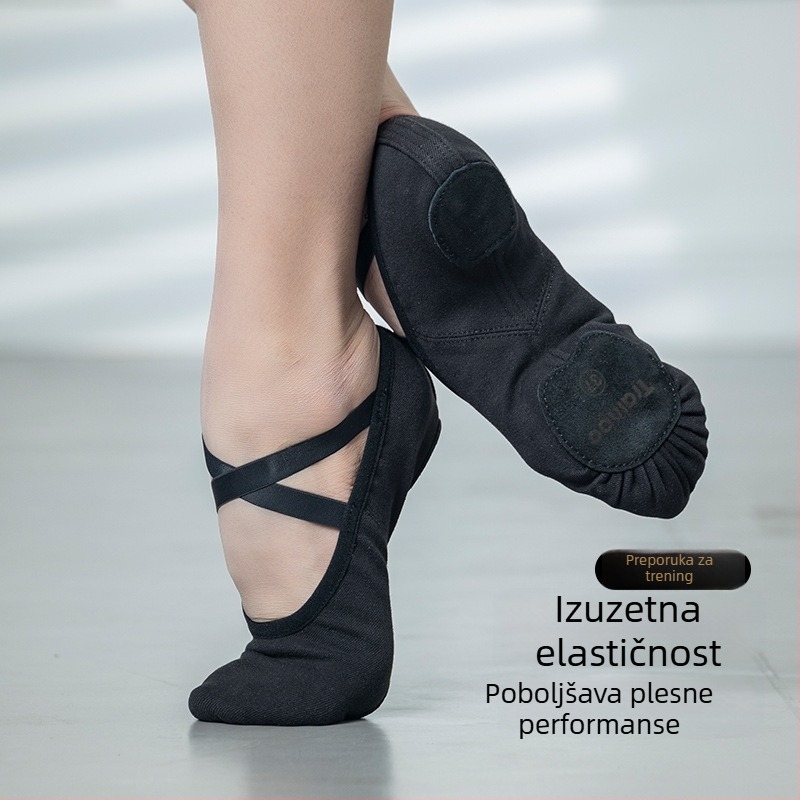 Unisex baletne plesne cipele, Lycra stretch gornji dio, kožna potplata, ojačana potplata, ublažavaju udarce