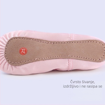 Dream Dream baletne cipele – Cat Claw Soft Soles, elastični rubovi, bez vezivanja, protuklizne za djevojčice, potplat od prave kože, za balet i moderni ples