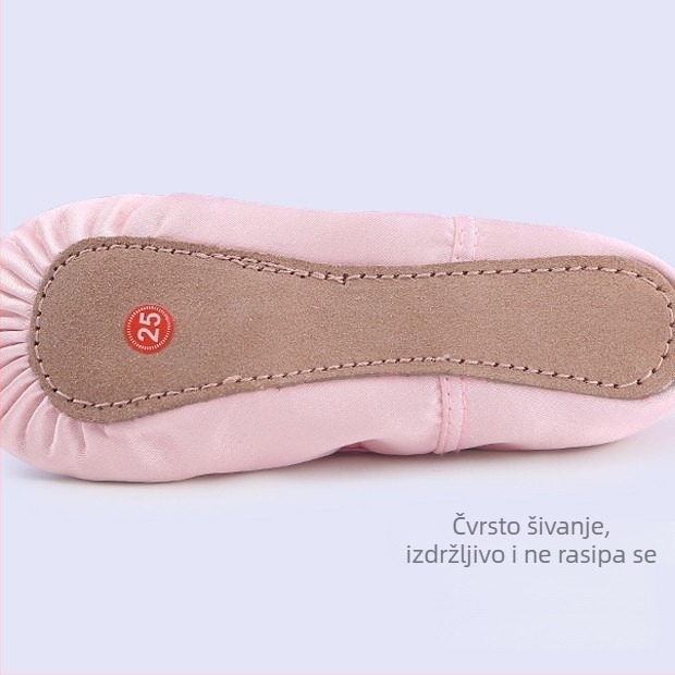 Dream Dream baletne cipele – Cat Claw Soft Soles, elastični rubovi, bez vezivanja, protuklizne za djevojčice, potplat od prave kože, za balet i moderni ples