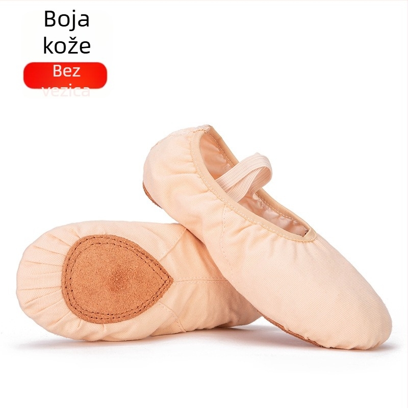 Dječje platnene baletanke za ples, unisex, sa vezicama, za balet, moderni i latino ples