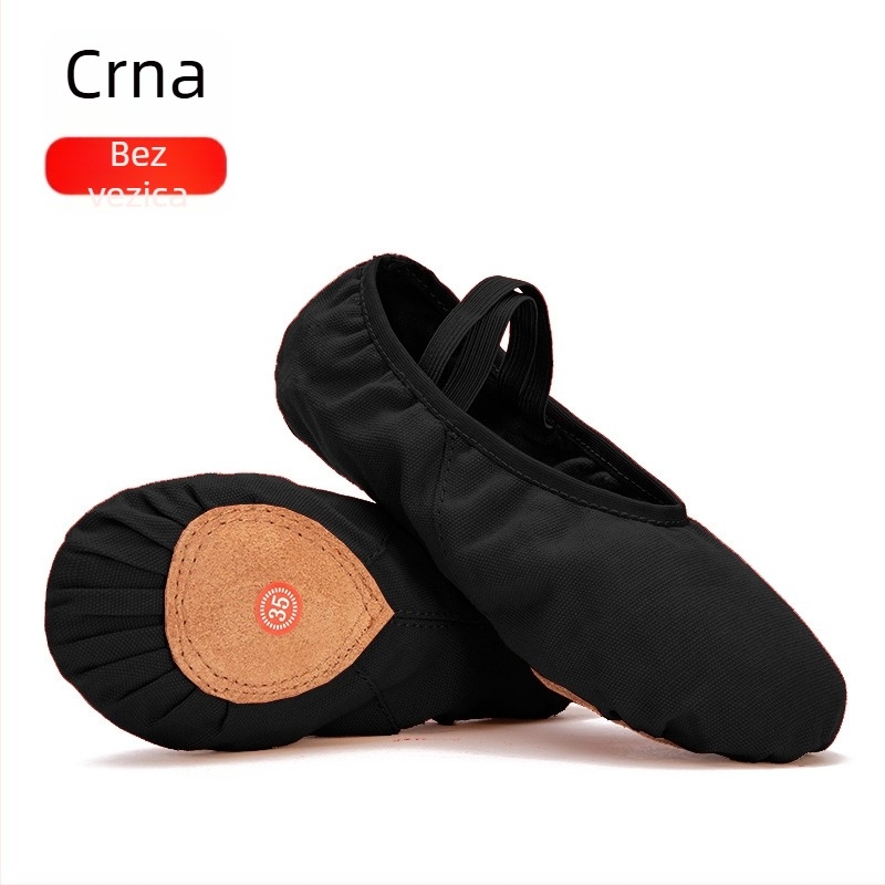 Dječje platnene baletanke za ples, unisex, sa vezicama, za balet, moderni i latino ples
