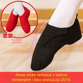 Plesne cipele - Unisex baletanke s kožnom potplatom, gornji dio od pamuka, prozračan, lagan