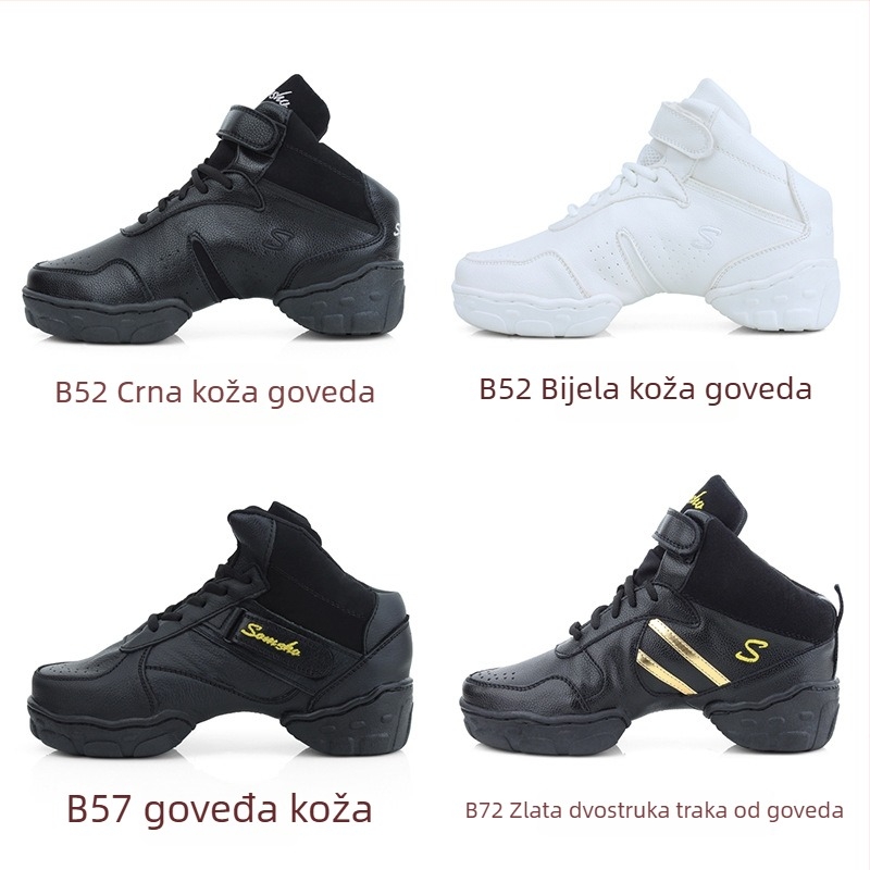 Cipele za jogu s kožnim gornjim dijelom, moderan džez plesni stil, mekan potplat