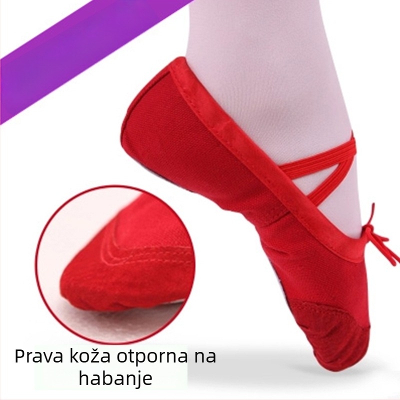Baletanke s mekim dnom, gornji dio od platna, unisex neutralan stil, za baletnu vježbu
