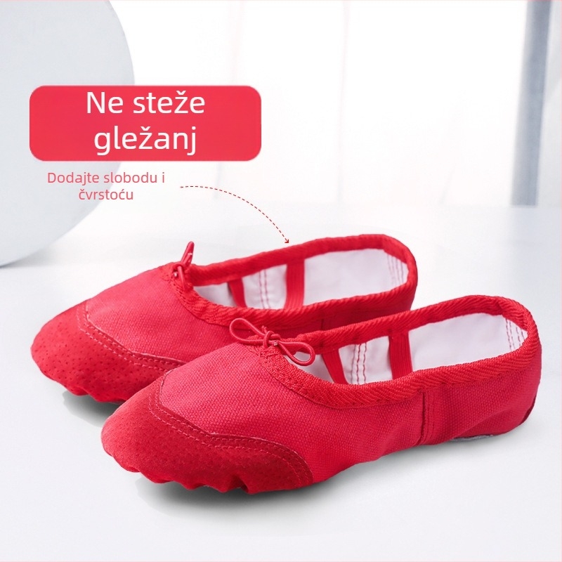 Dječje plesne cipele (gornji dio od platna, potplat od umjetne kože, funkcija ravnoteže, balet)