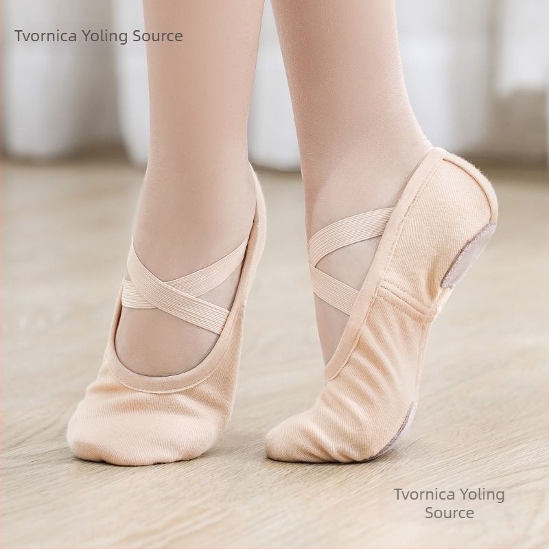 Balet cipele za žene i djevojčice, elastični materijal, bez vezivanja, mekan potplat, dizajn mačjih šapa