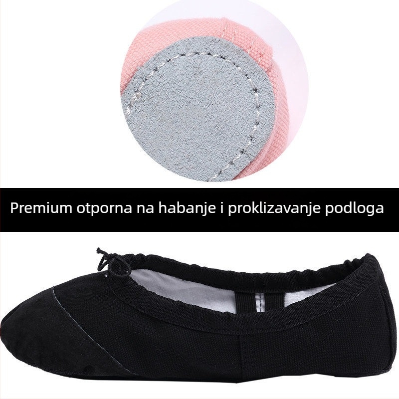 Tanečoke cipele za vježbanje – gumom potplatu, kožni vrh prsta, dizajn mačjih šapa, za žene, balet/moderni stil