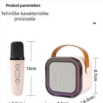 K12 Bluetooth karaoke mikrofon i zvučnički set - integrirani pjevački stroj, ugrađena baterija, 5W/10W, 60Hz-15kHz, SNR ≥85dB