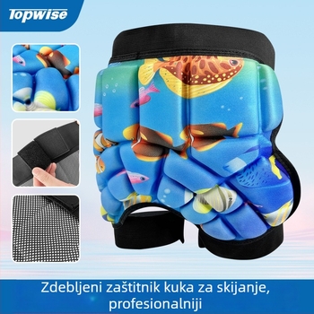 Dječji zaštitni jastučić za kukove za skijanje i rolanje — pjenasti ublaživač, Velcro kopčanje, sportska zaštita
