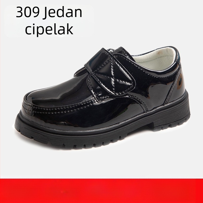 Crne kožne dječje cipele za dječake s mekanom podlogom, za nastupe i ples, dječje plesne cipele za učenike osnovne škole, za proljeće i jesen