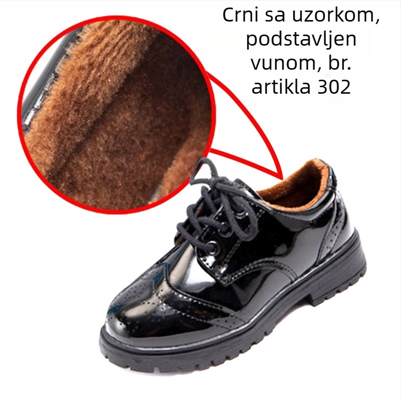 Crne kožne dječje cipele za dječake s mekanom podlogom, za nastupe i ples, dječje plesne cipele za učenike osnovne škole, za proljeće i jesen