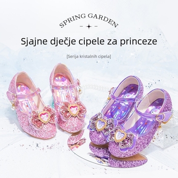 Dječje cipele princeze za djevojčice s Velcro kopčom, gumeni potplat, niski vrh, za proljeće i jesen