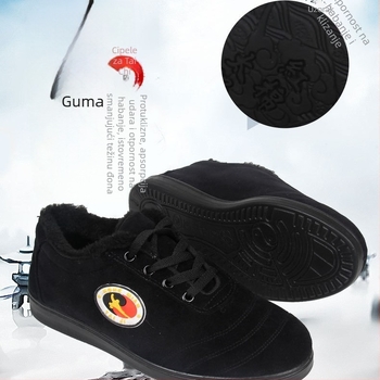 Unisex tenisice za unutarnji fitness zimu, niski gornji dio, debeli plišasti unutarnji dio, tekstilni gornji dio, TPR potplat